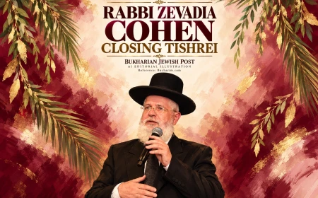 Rabbis and Dayanim Visit Rabbi Zevadia Cohen as Israel’s Bukharian Community Closes Tishrei